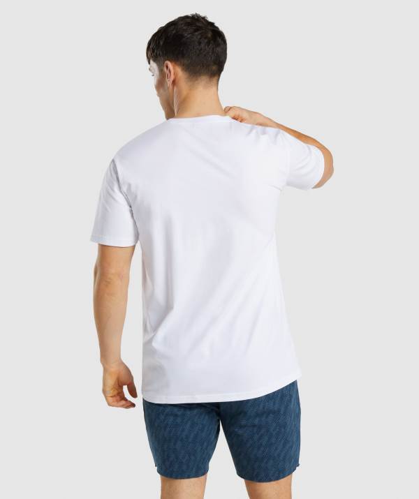 Panske Tricka Gymshark Critical Regular Fit Biele | XF8023641